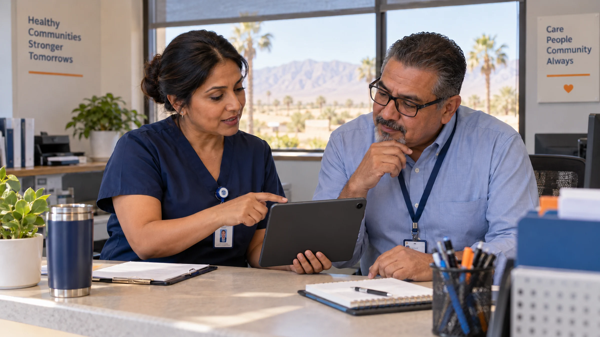 Illustrative Imperial County delivery coordinator reviewing a domestic local handoff plan